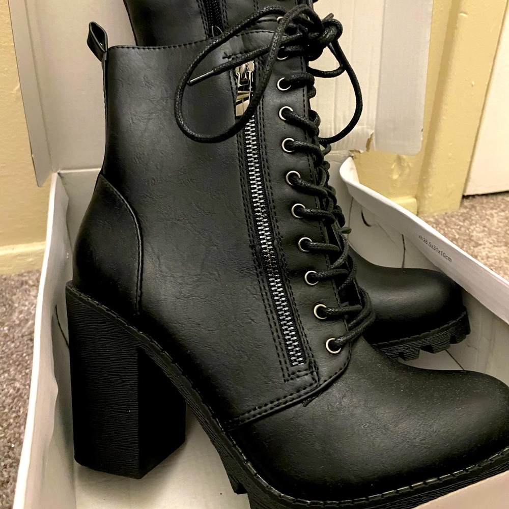 Dream Paris heeled combat boots